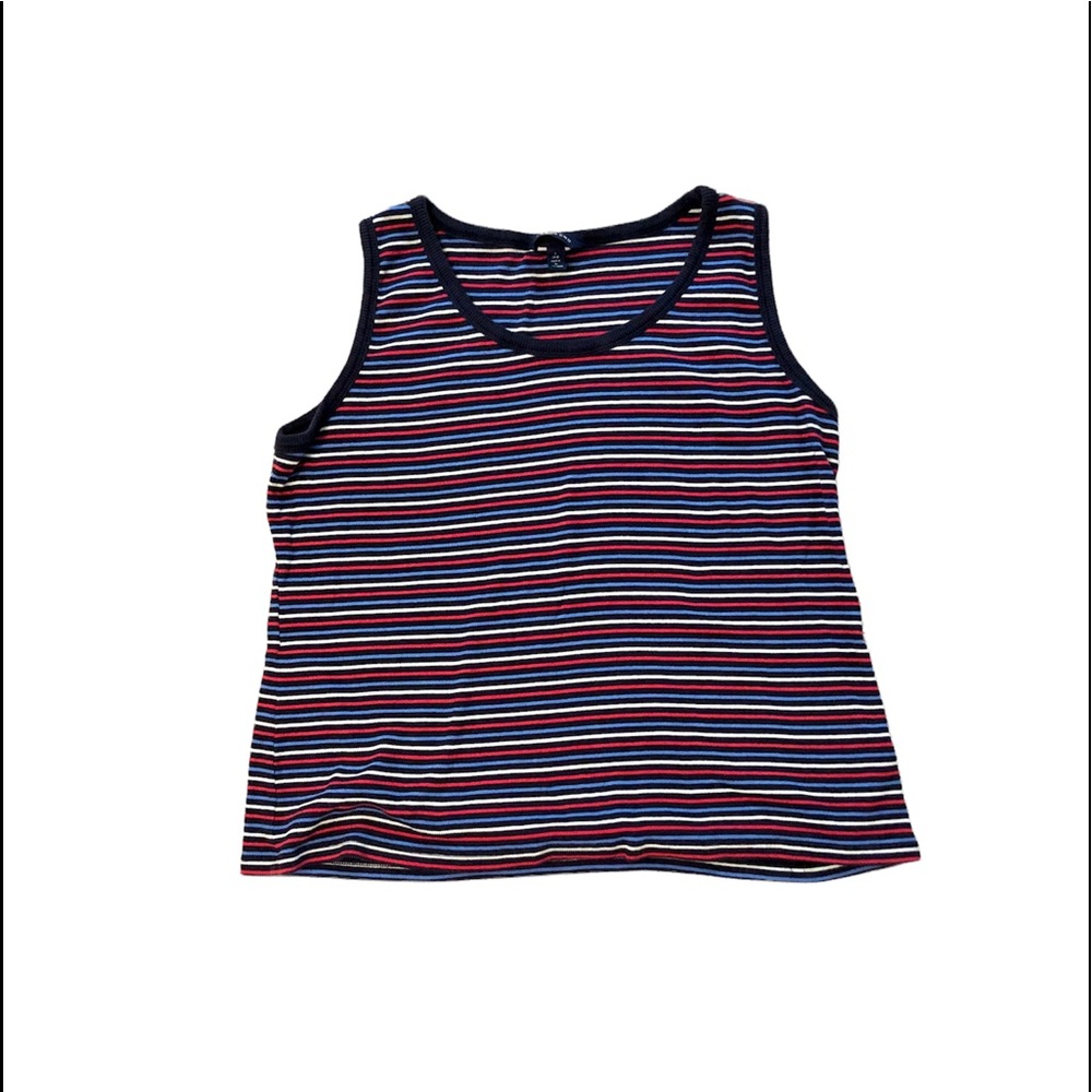 LANDS’ END Red White and Blue 🇺🇸 ribbed tank top Size Large